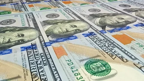 Movement Over 100 Dollar Bills, Cash, Business, High Quality, Exclusive, Money Stock Footage 301883000