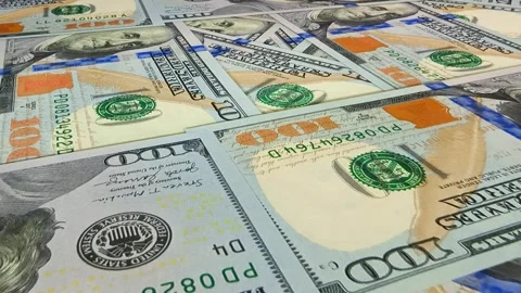 Movement Over 100 Dollar Bills, Cash, Business, High Quality, Money, Exclusive Stock Footage 301883117