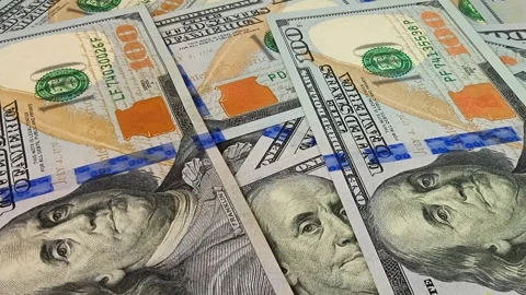 Movement Over 100 Dollar Bills, Cash, Business, Money, High Quality, Exclusive Stock Footage 301883138
