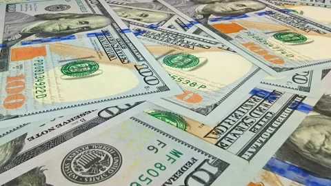 Movement Over 100 Dollar Bills, Cash, Money, Exclusive, High Quality, Business Stock Footage 301883141