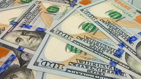 Movement Over 100 Dollar Bills, Cash, Money, Exclusive, Business, High Quality Stock Footage 301883164