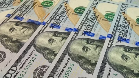 Movement Over 100 Dollar Bills, Cash, Money, High Quality, Exclusive, Business Stock Footage 301883228
