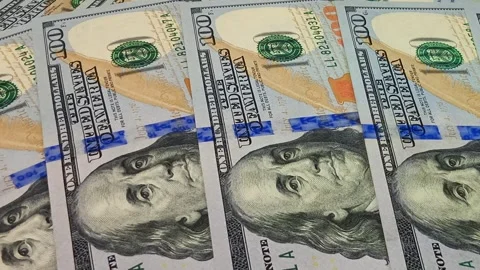 Movement Over 100 Dollar Bills, Cash, Money, High Quality, Business, Exclusive Stock Footage 301883229