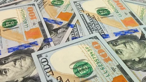 Movement Over 100 Dollar Bills, Cash, Money, Business, High Quality, Exclusive Stock Footage 301883237