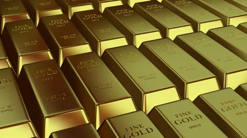 Movement Over Gold Bars, Business, Finance, Capital, Bank Bullions, Exclusive Stock Footage 303487445