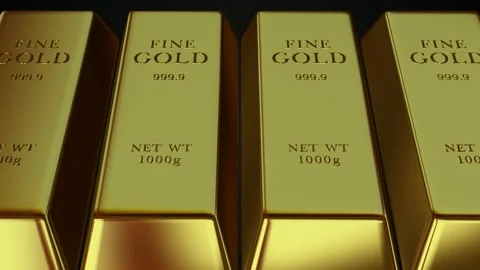Movement Over Gold Bars, Capital, Finance, Exclusive, Bank Bullions Stock Footage 303385090