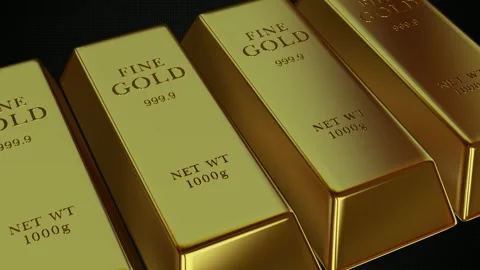 Movement Over Gold Bars, Capital, Finance, Bank Bullions, Exclusive Stock Footage 303385100