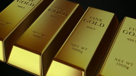 Movement Over Gold Bars, Capital, Exclusive, Finance, Bank Bullions Stock Footage 303385106