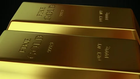 Movement Over Gold Bars, Exclusive, Capital, Bank Bullions, Finance Stock Footage 303385034
