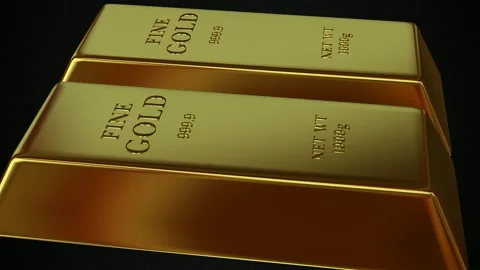 Movement Over Gold Bars, Exclusive, Bank Bullions, Finance, Capital Stock Footage 303385035