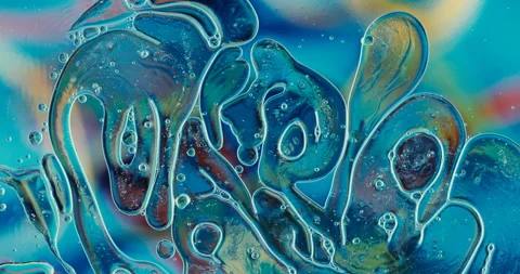 Movement oxygen bubbles in a liquid Stock Footage 127287224