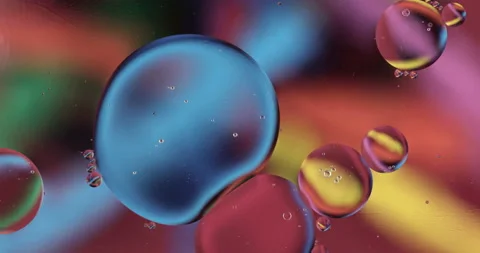 Movement oxygen bubbles in a liquid Stock Footage 127676802