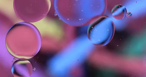 Movement oxygen bubbles in a liquid Stock Footage 127677397