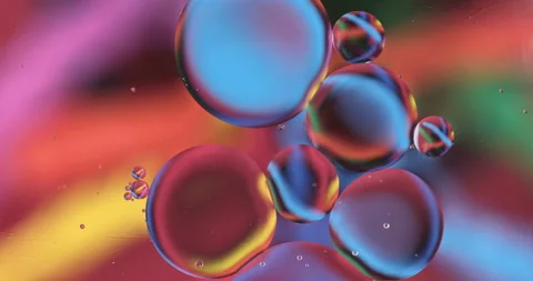 Movement oxygen bubbles in a liquid Stock Footage 127678153