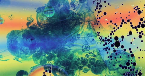 Movement oxygen bubbles in a liquid Stock Footage 127684905