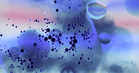 Movement oxygen bubbles in a liquid Stock Footage 127685826