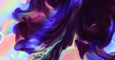 Movement oxygen bubbles in a liquid Stock Footage 127696570