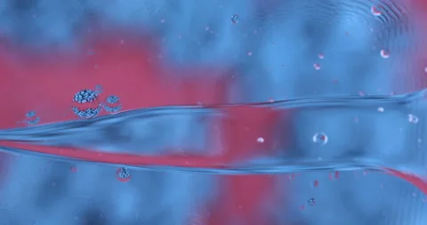 Movement oxygen bubbles in a liquid Stock Footage 127699568