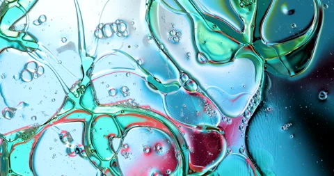 Movement oxygen bubbles in a liquid Stock Footage 127715642