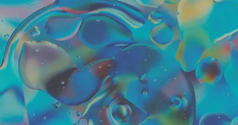 Movement oxygen bubbles in a liquid Stock Footage 128061905
