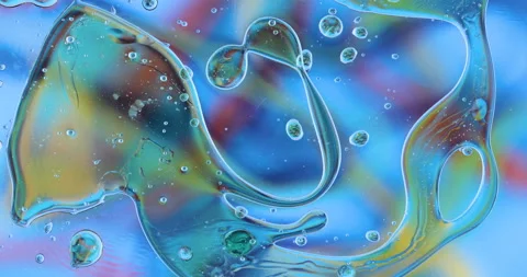 Movement oxygen bubbles in a liquid Stock Footage 128447721