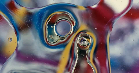 Movement oxygen bubbles in a liquid Stock Footage 128450800