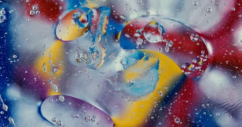 Movement oxygen bubbles in a liquid Stock Footage 128451471