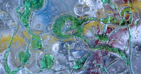 Movement oxygen bubbles in a liquid. Stock-Footage 128628933