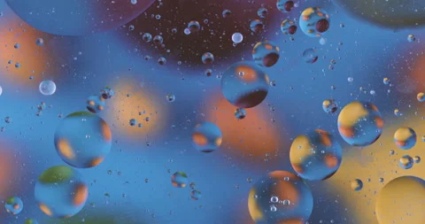 Movement oxygen bubbles in a liquid Stock Footage 129308689