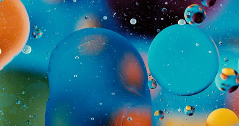 Movement oxygen bubbles in a liquid. Stock Footage 131341865