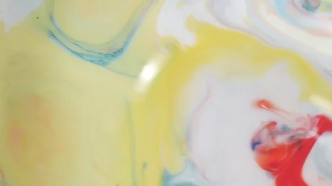 Movement of paints in milk. Stock Footage 75584704