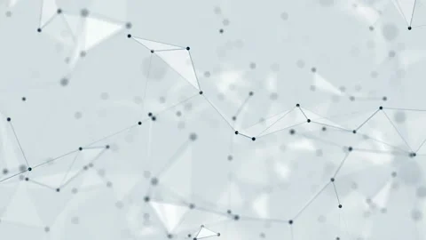 Movement of particles. Depth of field. Transforming structure. Blue facets Video stock 93702190