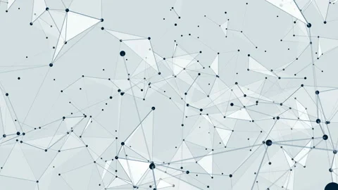 Movement of particles. Transforming structure. Blue facets. Melting triangles Stock Footage 93702347