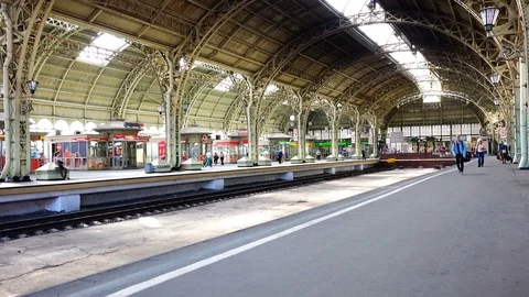 Movement of passengers on the train station in the summer holidays Stock Footage 72520089