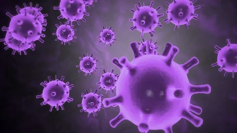 Movement of pathogenic microorganisms in the human body.Virus And Bacteria Under Видео 124544002