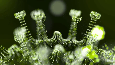 Movement of pathogenic microorganisms in the human body.Virus And Bacteria Under Stock Footage 128837776