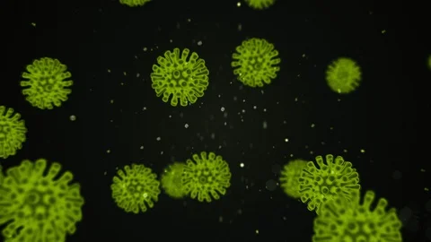 Movement of pathogenic microorganisms in the human body.Virus And Bacteria Under Stock Footage 129720003