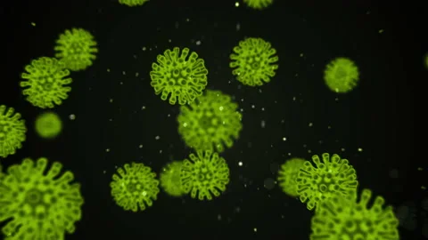 Movement of pathogenic microorganisms in the human body.Virus And Bacteria Under Stock Footage 133068382