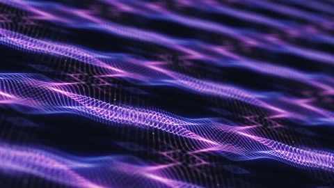 Movement of pink blue light wire frame mesh wave movements effect. Video stock 160749233