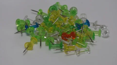 The movement of pins on white surface board Stock Footage 111887508