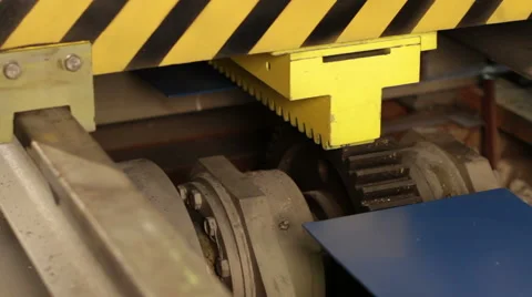 The movement of the platform of the metal-working machine Stock Footage 61326298