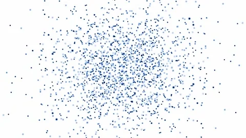 Movement plexus of blue dots on a white background Stock Footage 142438061