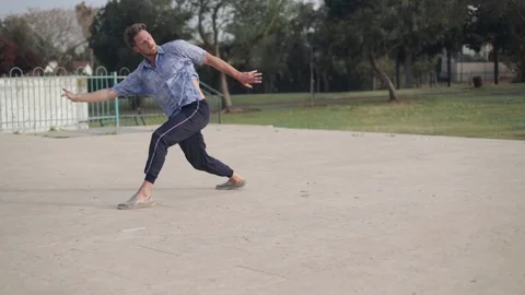 Movement practice in the park Stock Footage 115526955