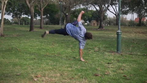 Movement practice in the park Stock Footage 115530746