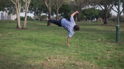 Movement practice in the park Stock Footage 115531019