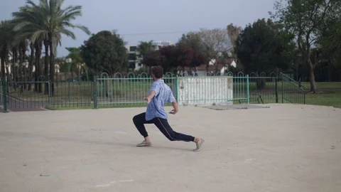 Movement practice in the park Stock Footage 115531656