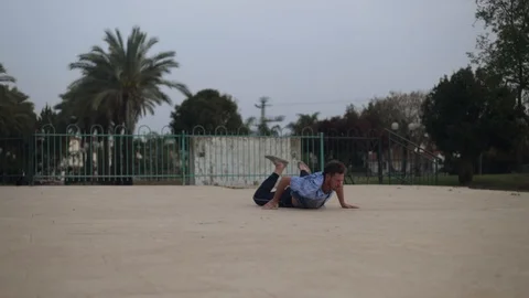 Movement practice in the park Stock Footage 115532381