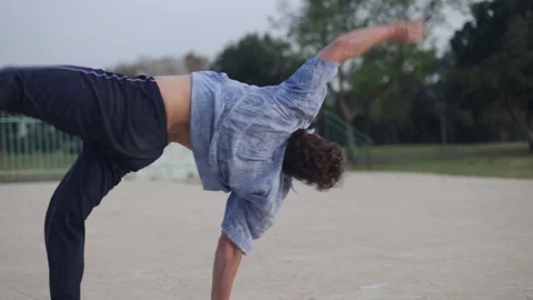 Movement practice in the park Stock Footage 115532572