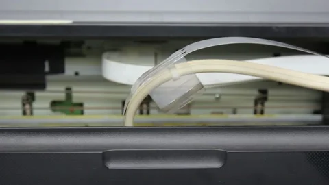 The movement of the print head,ink-jet printer Stock Footage 227072727