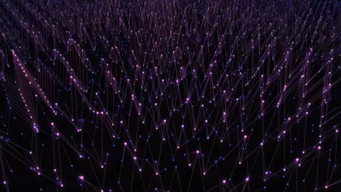 The movement of purple particles and the lines associated with the scattered par Stock Footage 321612633